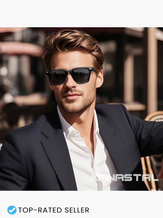 Retro Square Polarized Sunglasses UV400 Acetate Trendy Unisex Shades main image 4